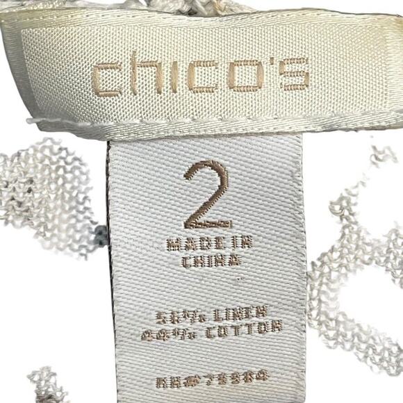 Chicos Womens Linen Cotton Blend Open Cardigan Sweater Snakeskin Knit sz 2 L - Picture 16 of 16